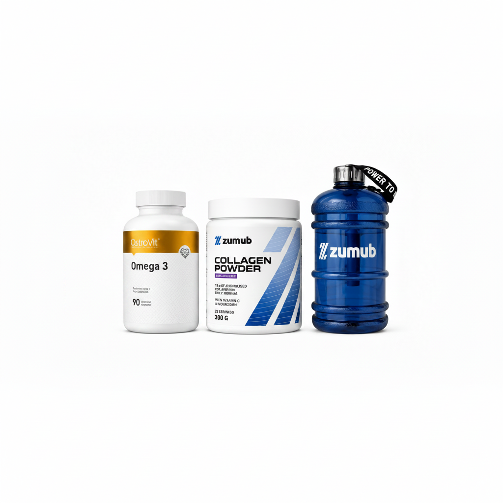 Clear Water Jug 2.2 L Azul + Colagénio  300 gramas + Omega 3 90 cápsulas