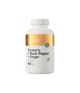 OstroVit TURMERIC + BLACK PEPPER + GINGER 90 TABLETS